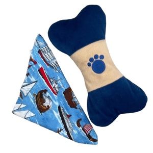 GREEMBRIER INTERNATIONAL Dog Plush Squeaky Toy w/Sailing Scarf NWOT